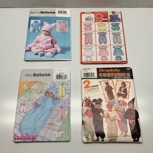 Lot 3 Butterick Simplicity baby toddler patterns